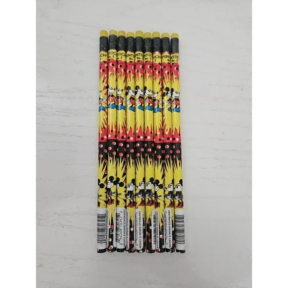 Lot Of 9 Vintage Disney Mickey Mouse & Minnie Electric Love Pencil Pentech No. 2 - Picture 1 of 6